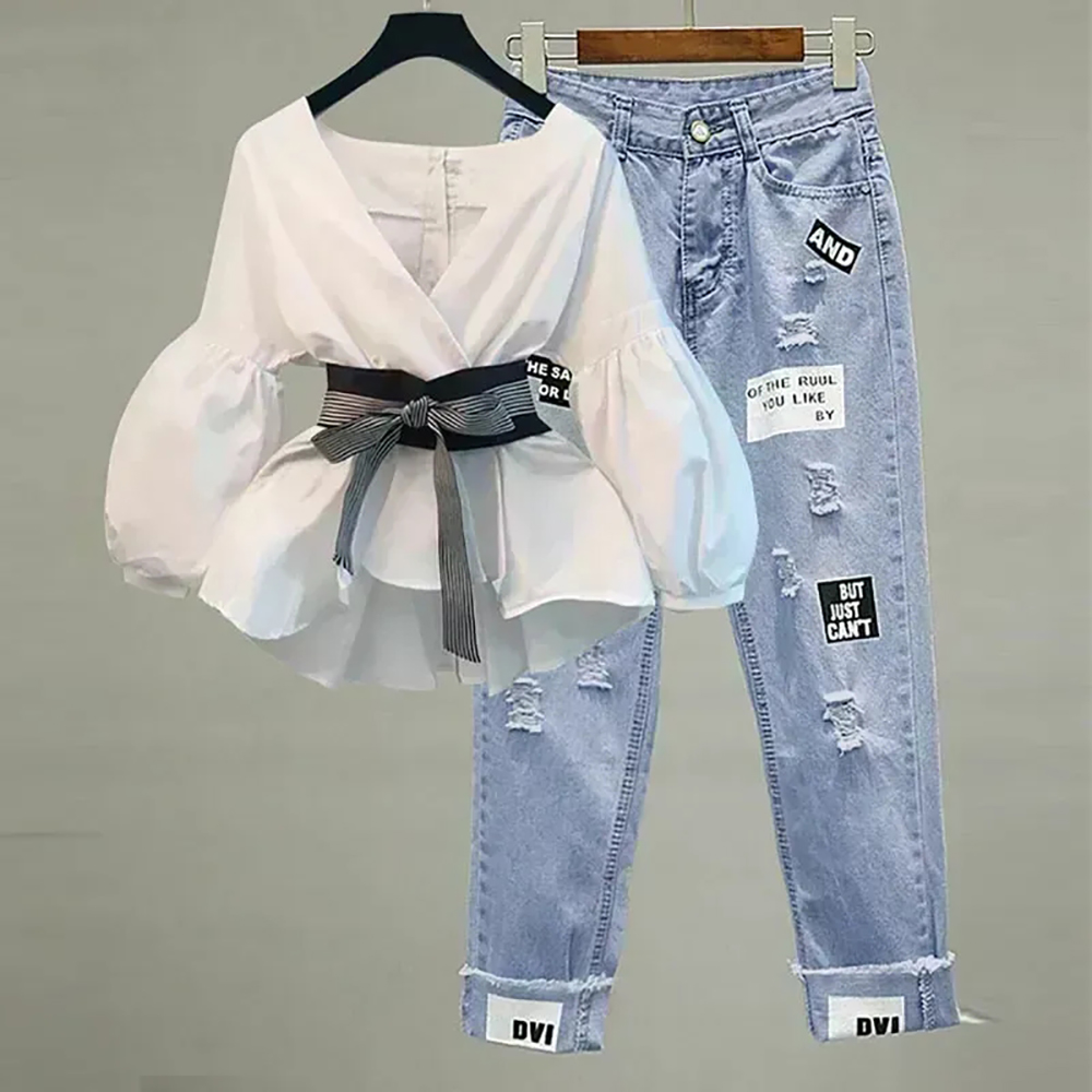 Women Elegant V-Neck Stripe La - Korean Lifestyle recension och pris