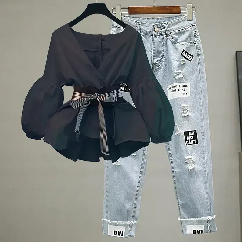 Women Elegant V-Neck Stripe La - Korean Lifestyle recension och pris