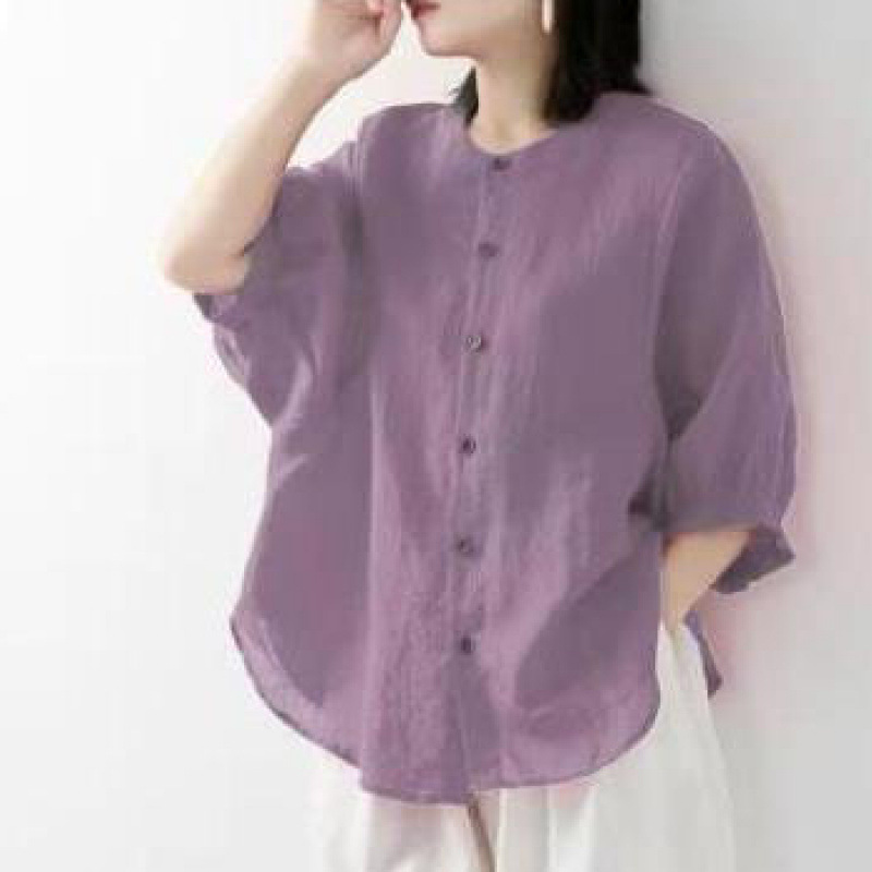Cotton and linen shirt women's - Korean Lifestyle recension och pris