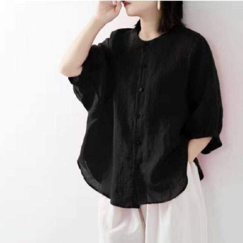 Cotton and linen shirt women's - Korean Lifestyle recension och pris