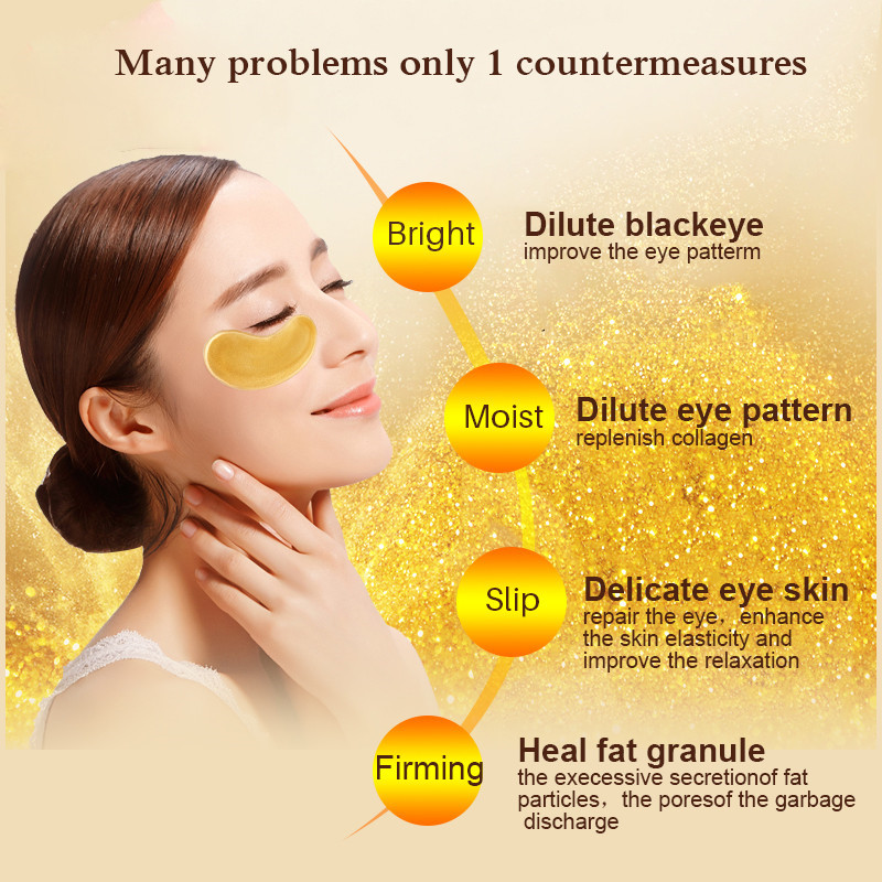 5/10/20/30 Pairs Crystal Gold  - Sheet Mask Collagen recension och pris