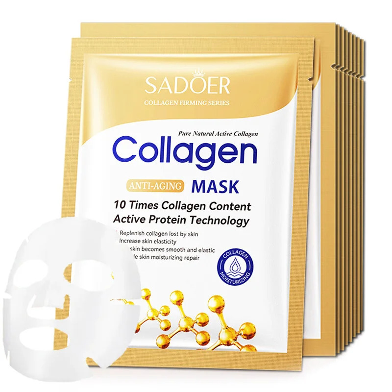10pcs Anti-aging Collagen Face - Sheet Mask Collagen recension och pris