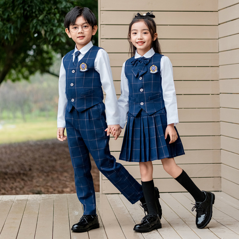 Kids British Plaid Vest Shirt  - Korean Lifestyle recension och pris
